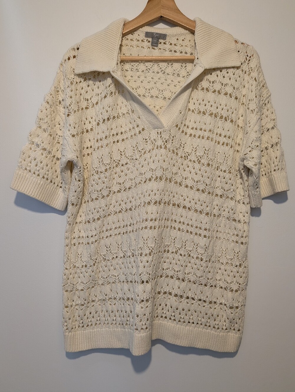 Thyme Maternity Cream Open-Knit Sweater Size L